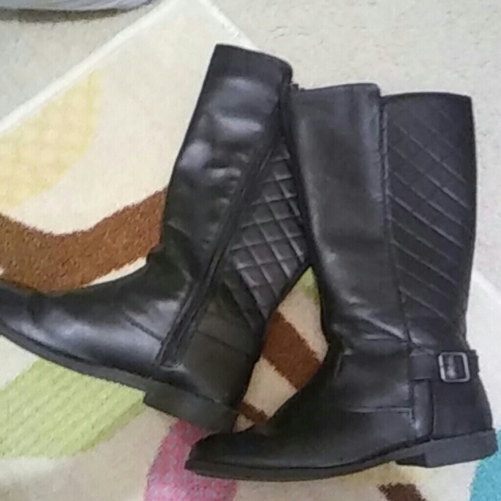 💀 Sonoma Black Pleated Boots- Girls Size 4